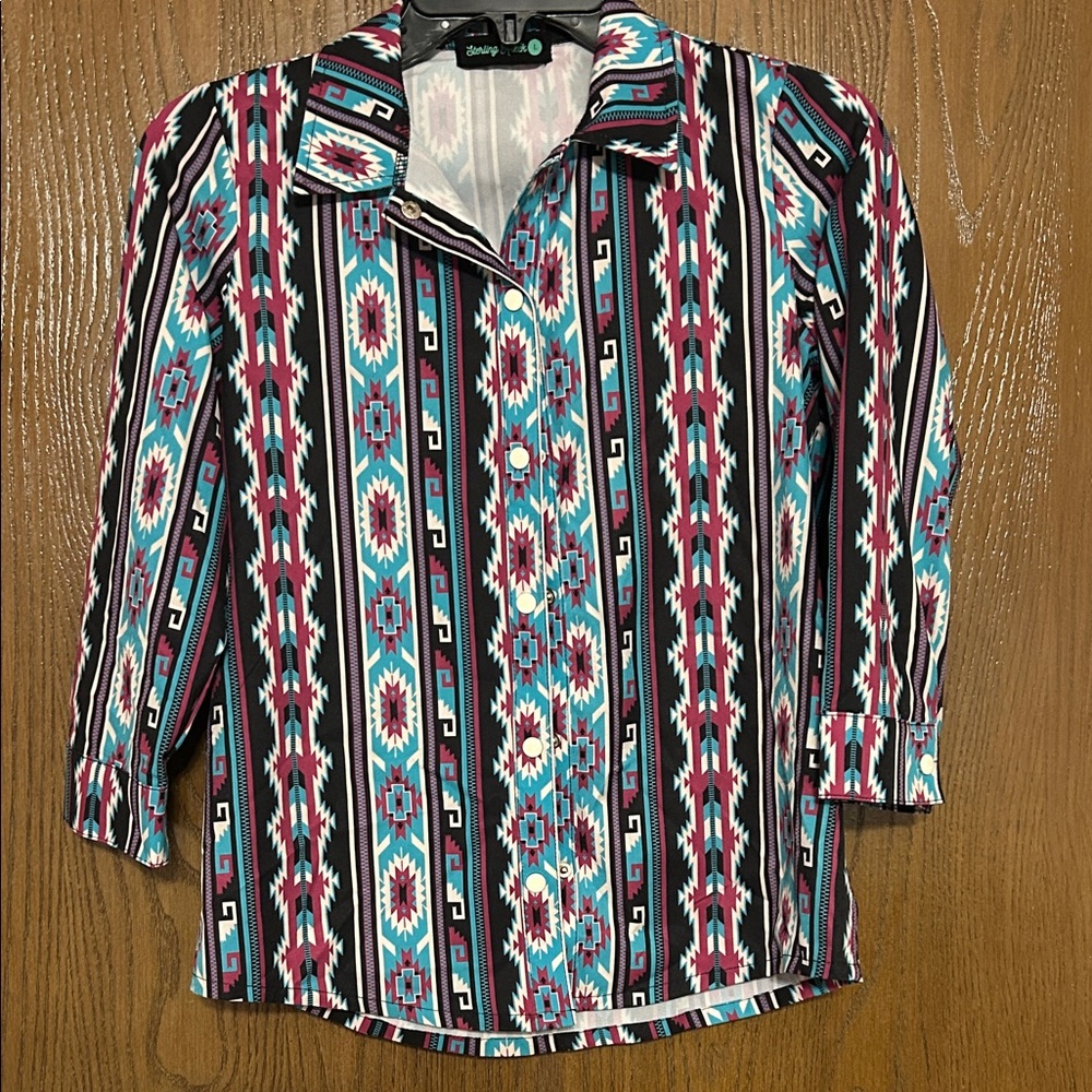 Sterling kreek pearl snap Aztec Button Down Shirt